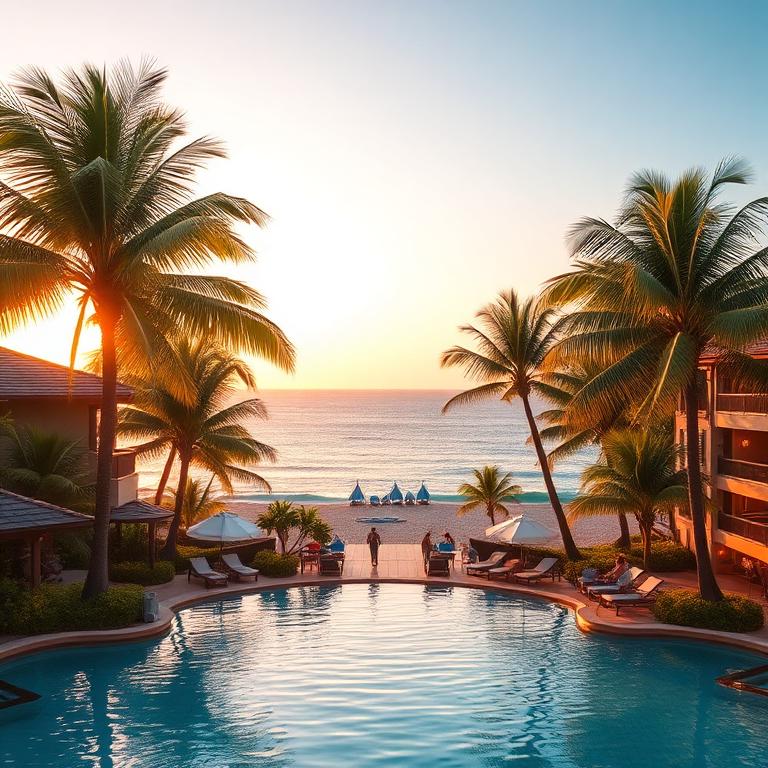 Tropical beach resort representing freedom from timeshare contracts
